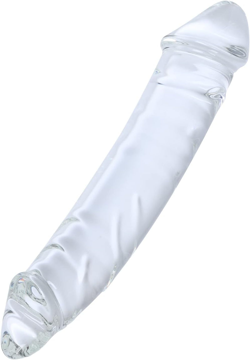 Large Clear Glass Double-Ended Dildo | Dual-Sided Crystal Wand for G-Spot Pleasure