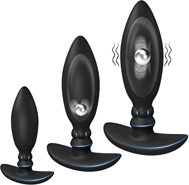 Silicone Anal Trainer Set with Weighted Core – 3-Piece Butt Plug Set for All Levels