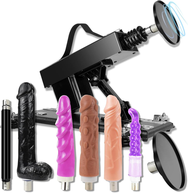 Automatic Thrusting Dildo Machine with Realistic Dildo & Suction Cup Adapter