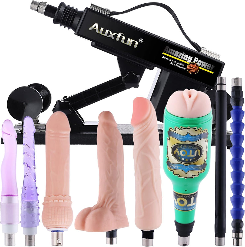 Automatic Thrusting Machine with Suction Cup & 8 Attachments for Couples