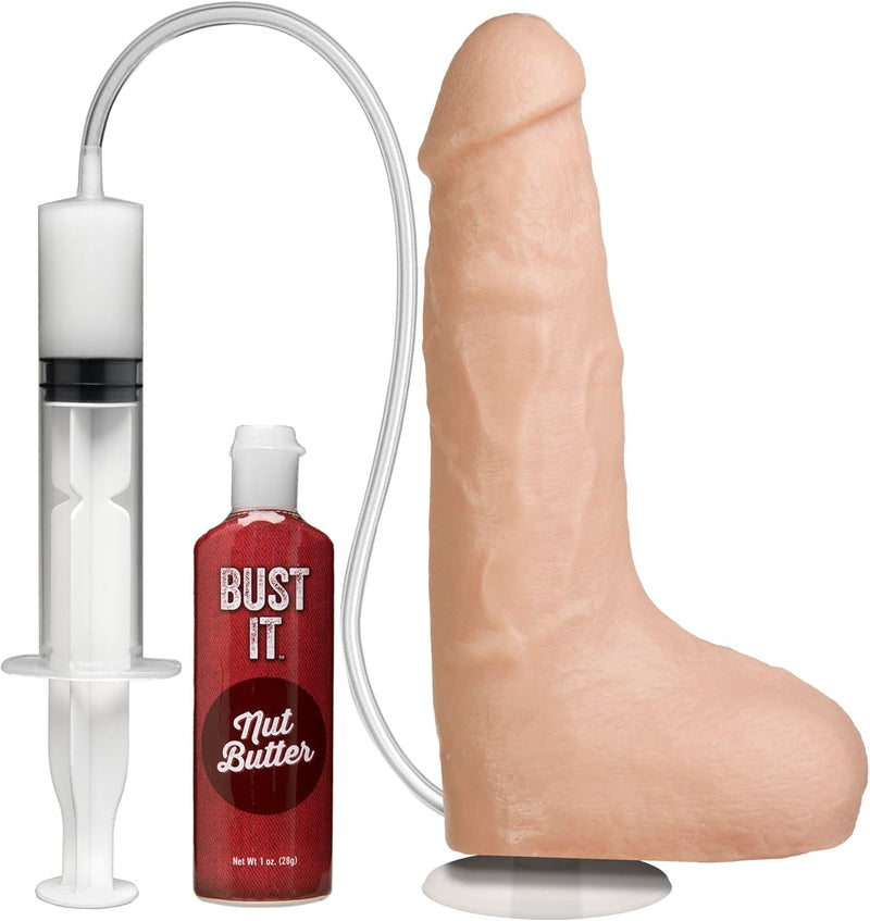 Bust It - Realistic FIRMSKYN Squirting Dildo with Suction Cup & Harness Support