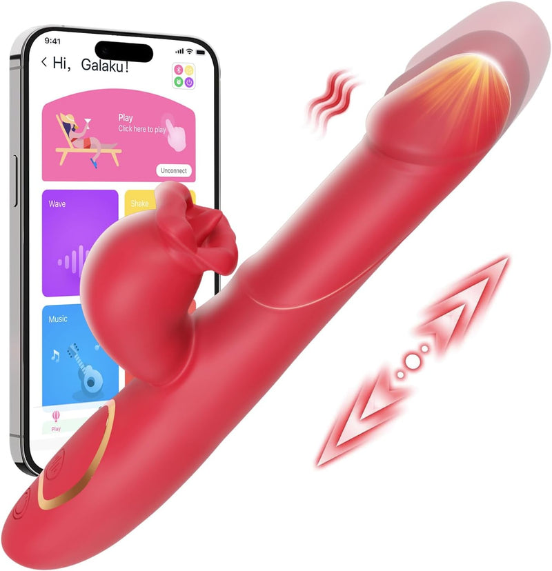 4-in-1 Thrusting G-Spot Vibrator with 9 Modes – Licking, Vibrating & Clitoral Toy   1/2