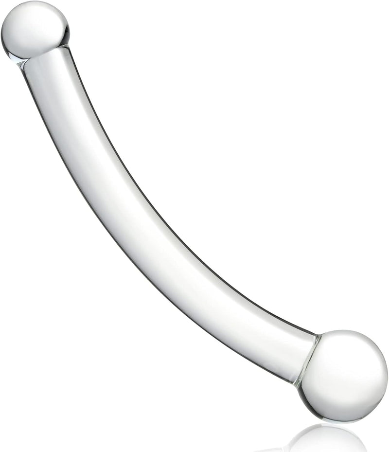 Double-Ended Glass Dildo – 7.87" Realistic G-Spot Wand with Dual Size Ends