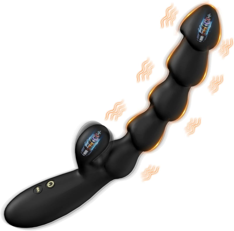 Prostate Massager & Vibrating Anal Beads for Men & Women, G-Spot & Clitoral Toy