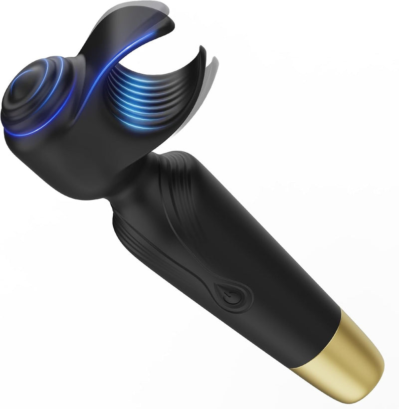 Powerful 2-in-1 Male Sex Toy, Penis Vibrator & Stroker with Nipple & Clitoral Stim