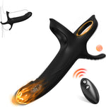 Prostate Massager & G-Spot Vibrator with 10 Vibration Modes, Silicone Penis Ring