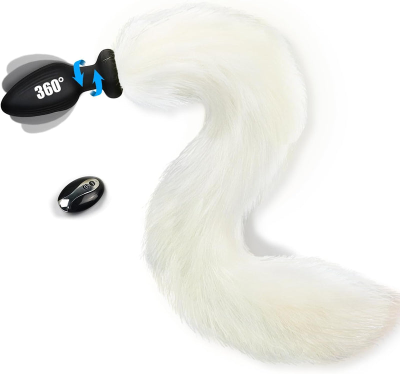 Remote Control Fox Tail Anal Plug – 10 Vibration & 3 Wiggling Modes for Role Play