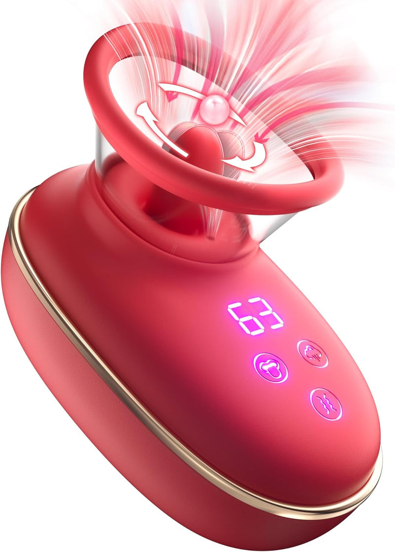 Sucking Vibrator with 9 Modes, Tongue Licking & Clitoral Suction for Women