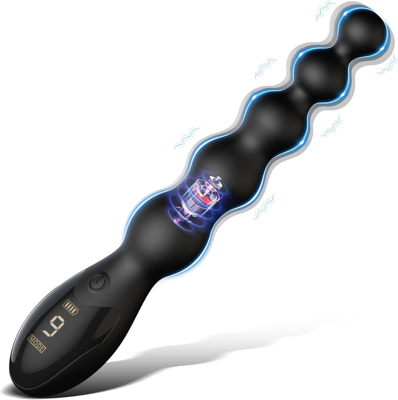 Male Anal Beads Vibrating Butt Plug – Prostate Massager with 9 Vibration Modes