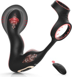 Inflatable Prostate Massager with 10 Vibration Modes & Cock Ring – Remote Control