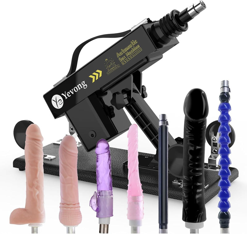 Thrusting Dildo Machine with Realistic Dildos & 7 Accessories for Couples