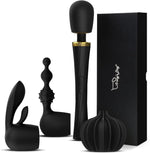 Cordless Wand Vibrator Kit – Powerful with 3 Attachments for Clitoral, G-Spot & Anal
