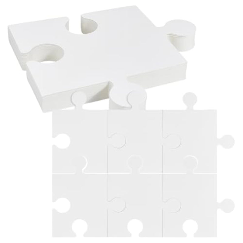 30 Pcs Blank Jigsaw Puzzles, 8 x 9 Inch DIY Coloring Puzzle Boards for Crafts & Classroom