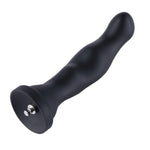 8.5-Inch Silicone Dildo with 7-Inch Insertable Bead Butt Plug and Kliclok System for Anal Pleasure - M Size Bird's Head, Black