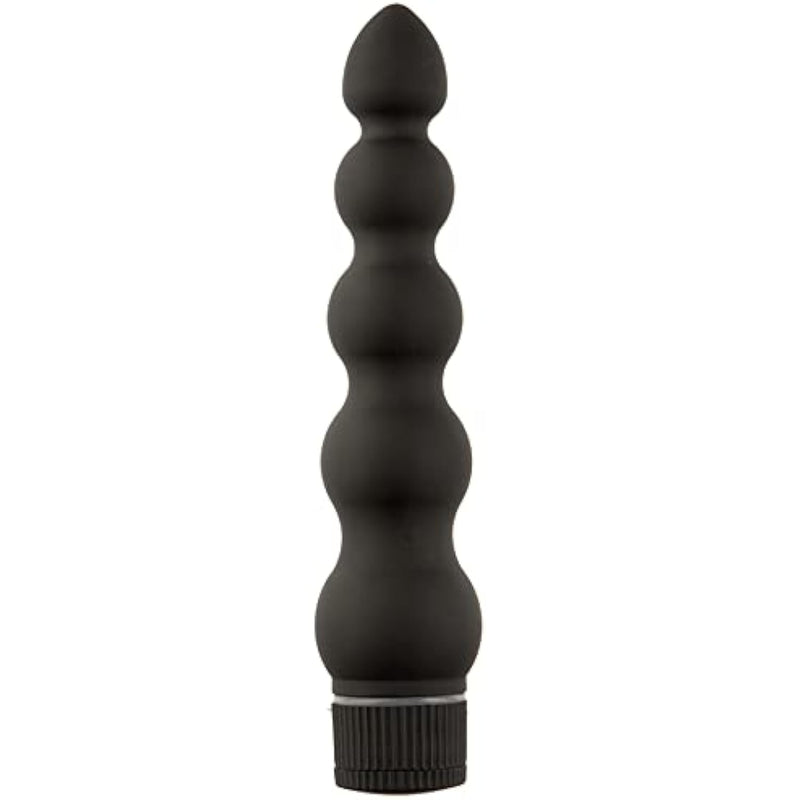 Doc Johnson Black Magic - 7 inch Ribbed Multi-Speed Vibrator - ABS Plastic with Smooth Velvet Touch Finish - Great for Internal and External Stimulation - Black