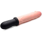 8X Auto Pounder Vibrating & Thrusting Dildo With Handle - Flesh