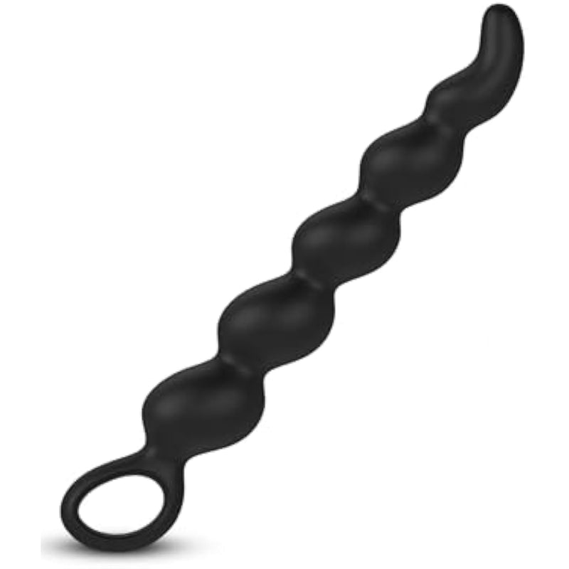Anal Beads Liquid Silicone Anal Toy With Pull Ring, 9 Inch Long & Flexible Anal Plug Sex Toys With 5 Progressive Beads, G-Spot Stimulator Adult Anal Toy For Men Women