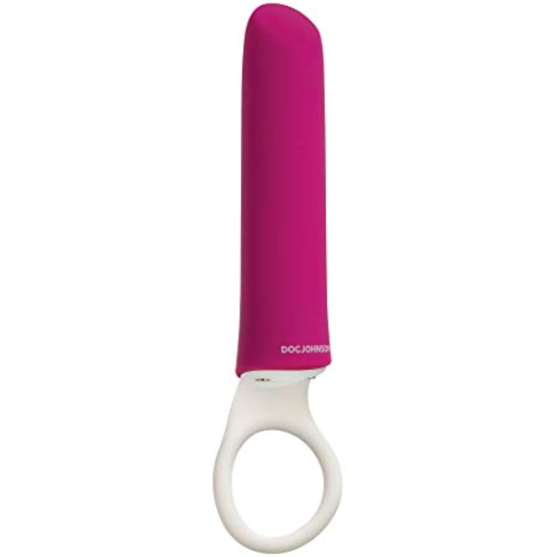 Doc Johnson iVibe Select - iPlease - Powerful 20 Function Vibrator with Silicone Grip Ring - Quiet Motor, Small Size, Waterproof, USB Rechargeable - Pink/White (6026-05-AM)