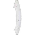Large Clear Double Ended Glass Dildo Double Side Crystal Penis G-Spot Stimulator Female Masturbator (Large)