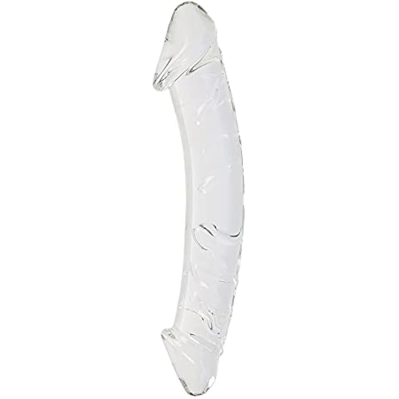Large Clear Double Ended Glass Dildo Double Side Crystal Penis G-Spot Stimulator Female Masturbator (Large)