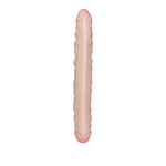 Veined Double Dong 12 Inch Double-Ended Dildo, Soft Pliable And Highly Detailed - Ivory Se-0193-01-2