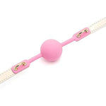 Sexy Mouth Ball Bdsm Props Laser Reflective Adjustable Strap Soft Rubber Mouth Ball Pink Silicone Mouth Ball Adult Products