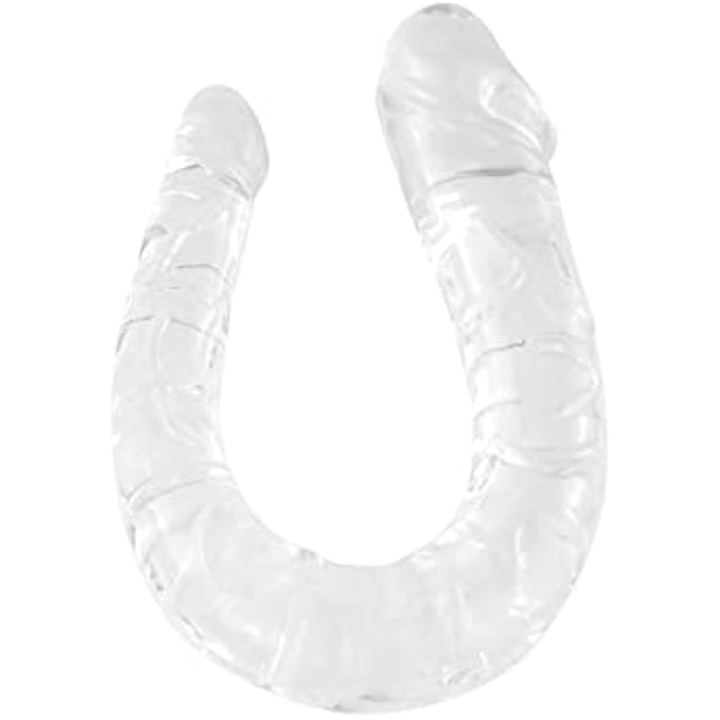 Realistic Double-Ended Dildo Adult Toy Lesbian, Double Sided Dildos For Women, Waterproof Flexible Double Dong With Curved Shaft For Vaginal G-Spot And Anal Play