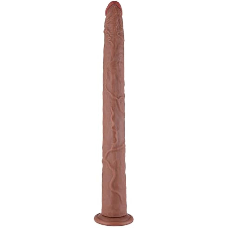 19.8 Inch Long Realistic Dildo, Huge Big Thick Silicone Anal Plug, Strap On Dildo With Suction Cup For Women Men Couples Massage, Adult Sex Toys, Brown