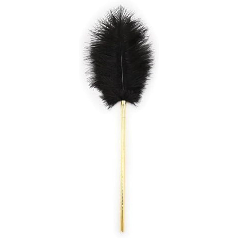 Sm Feather Tickler Black Soft Feather Tickler With Detachable Metal Handle Role Play Body Teasing Adult Toy