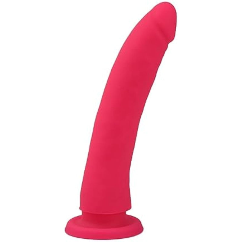 Realistic Beginner Dildo Without Balls, G-Spot Stimulator, Body-Safe Silicone Adult Toy, Stimulator, Anal Sex Toy (Pink)