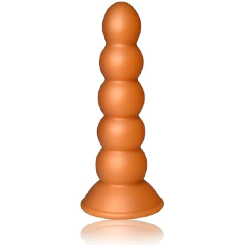 5 Sizes Anal Beads Butt Plug G-Spot Dildo Soft Prostate Massager Vaginal Stimulation Strong Suction Cup Liquid Silicone Anal Stretcher Adult Sex Toys (M)