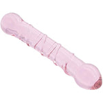 Glass Pleasure Wand, Crystal Double-Ended Dildo Penis With Raised Swirl Texture Mushroom Tip, Anal Butt Plug For G-Spot Stimulation