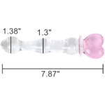 Crystal Glass Pleasure Wand Dildo Penis G-Spot Stimulation Female Masturbator (Heart)