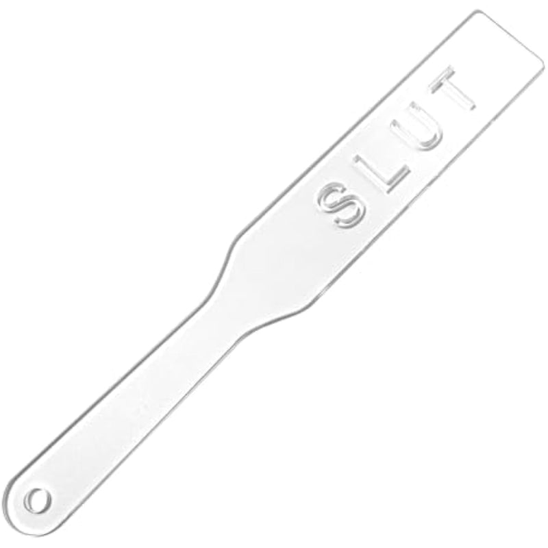 Acrylic Transparent Spanking Paddle For Sexual Abuse, With Durable Smooth Sturdy For Adult Sex Toys, Sex Flogger, Sm Tool For Couple/Women/Gay,Sex Play Paddle Bdsm,Slut,Love,Heart (Slut)