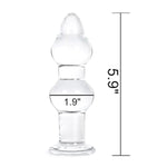 5.9 Clear Glass Anal Plug G-Spot Massager Crystal Butt Plug Expander for Couples
