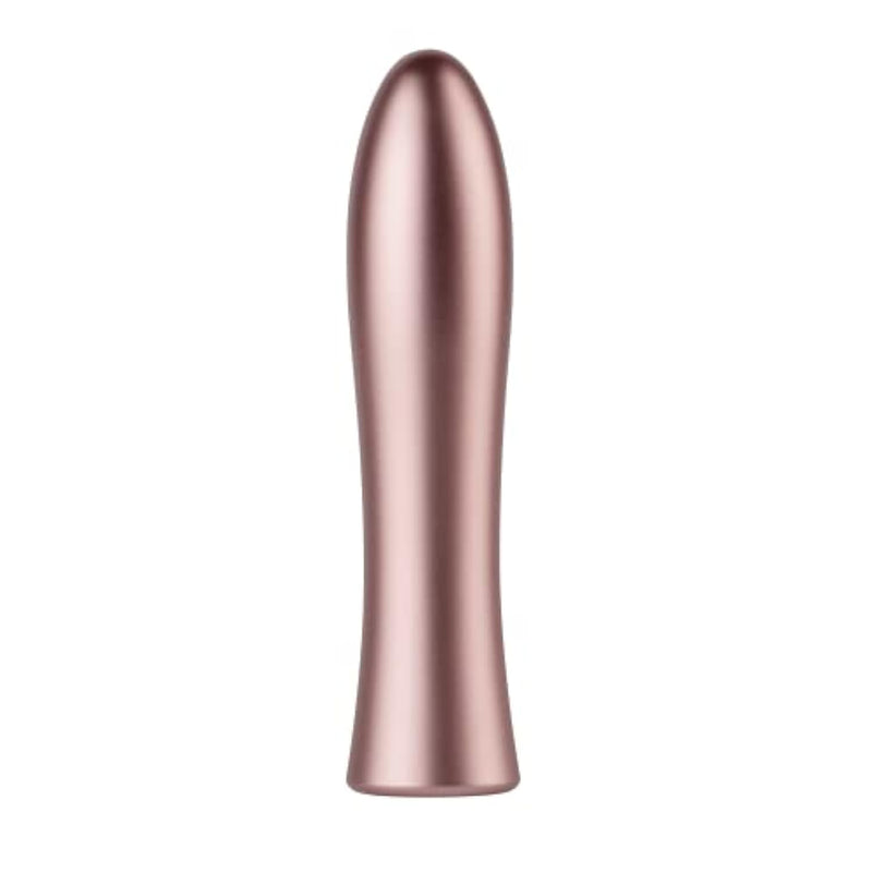 Bougie Bullet Vibrator For Women - Luxe Anodized Aluminum Adult Toy For Temperature Play With 20 Powerful Modes & Usb Magnetic Charging Case - Whisper Quiet & Waterproof Sex Toys (Rose Gold)