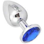 Anal Plug Adult Sex Toy, Blue Gem Anal Toys Adult Sex Toys Games Butt Plug,Personal Anal Plug Sex Toy For Adult Women,Men And Couples, Stainless Steel (Small)