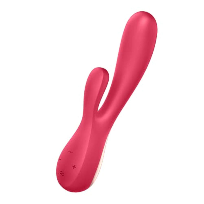 Mono Flex Connect App Vibrator Sex Toy | Adult Toys For Women | Rabbit Vibrator + App | Vibrating Sexual Pleasure Device | Stimulation Vibrators | Woman Sextoy (Red)