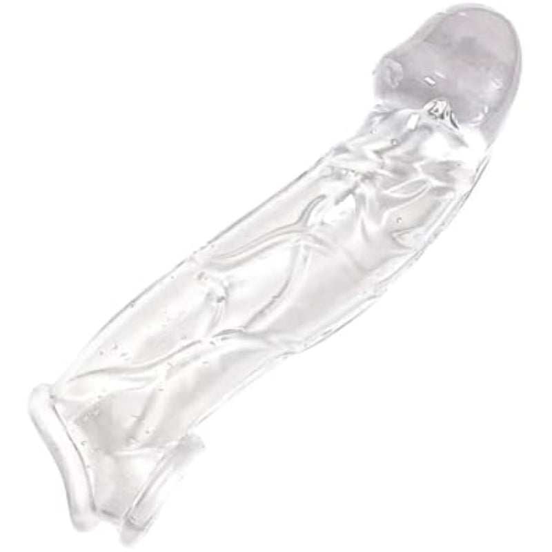 Pennis Extende Penis Sleeve Cock Sleeve Reusable Condom, Sex Toys - Pumps & Enlargers Super Thick Realistic Penis Extender Enlarger For Men (Transparent(2))