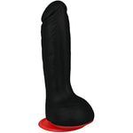 Deluxe Black/Red Mamba Dildo - G-Spot And Anal Dildo With Suction Cup - Skin-Friendly Silicone, Realistic Design (8.3 Inches)