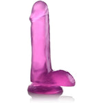 Lynx 6 Inch Ice Dildo with Balls - Purple