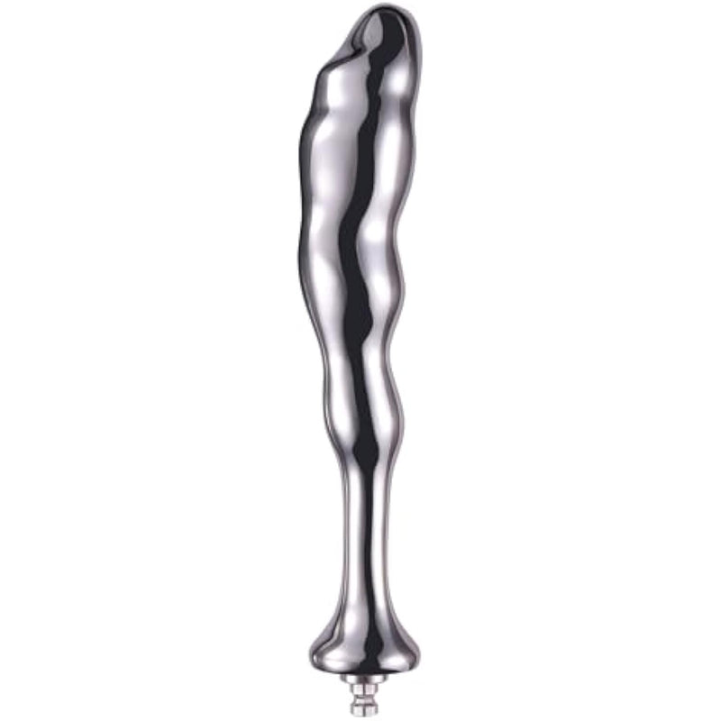 7.68” G-Spot Dildo, Curved Stainless Steel Prostate Massager With Kliclok System For Beginner Users