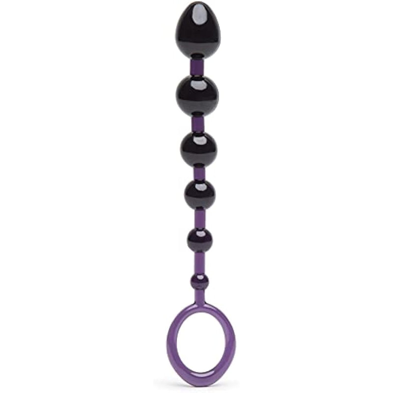 Purple Anal Beads With Finger Loop - Beginner Friendly - 6.5 Inch