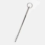 Metal Male Multibead Thread Urethral Toy 10.63 Inches Extra Long Urethral Dilator With Cock Ring
