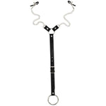Bdsm Penis Ring With Nipple Clip For Men Pu Leather Collar Bondage Sm Extreme Slave Testicle Stretchers Pennis With Chains Sex Toy