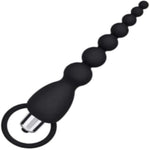 Silicone Waterproof Vibrating Anal Bead Plug with Removable Bullet for Anal Sex Toys