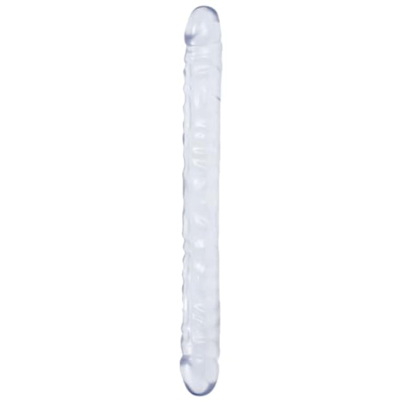 Doc Johnson Crystal Jellies - Double Dong -18 Inch - Double Sided Dildo - Clear