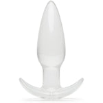 Butt Plug - 4 Inch Anal Plug - Beginner Friendly T-Bar Base With Tapered Tip - Waterproof - Clear