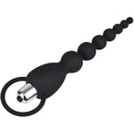 Silicone Waterproof Vibrating Anal Bead Plug with Removable Bullet for Anal Sex Toys