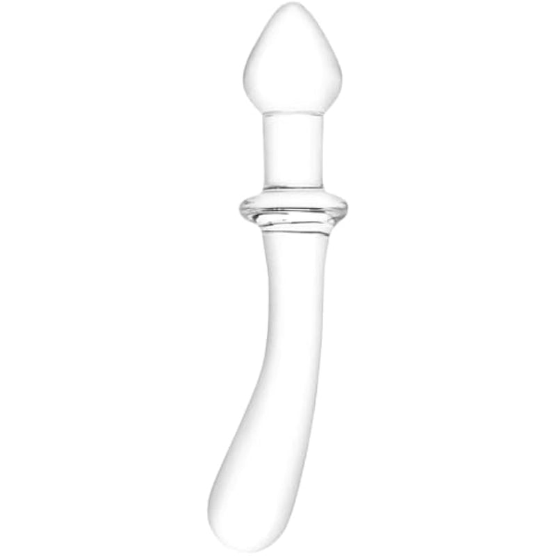 Curved 9 Inch Dual Ended Glass Dildo With Lube 1Oz | Double-Ended Dildo | Glass Dildos | Butt Plugs | G-Spot Massager